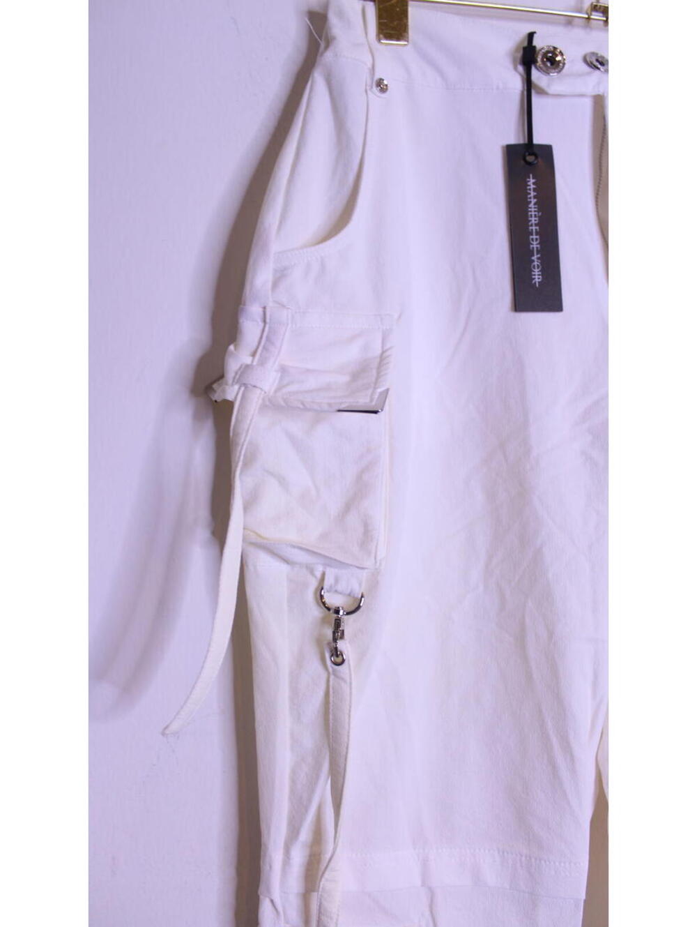 NWT Maniere De Voir White Cargo Pants - US 8 - Picture 2 of 6
